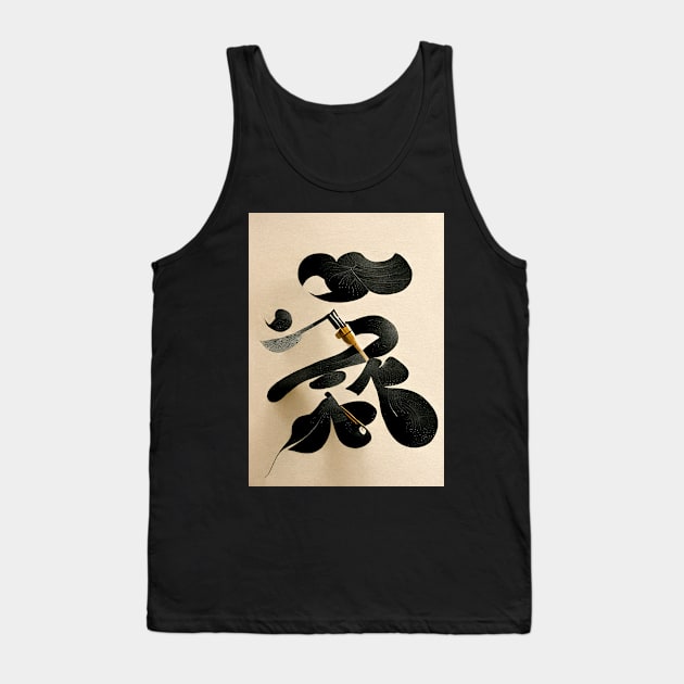 Japanese Calligraphy Tank Top by deificusArt